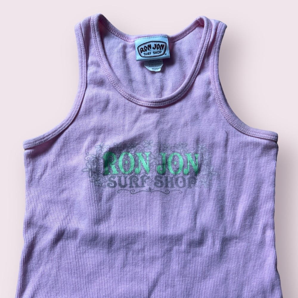 Vintage Women’s Ron Jon 2007 Florida Surf Shop Light Pink Wife Tank Top Size Med - Picture 5 of 8